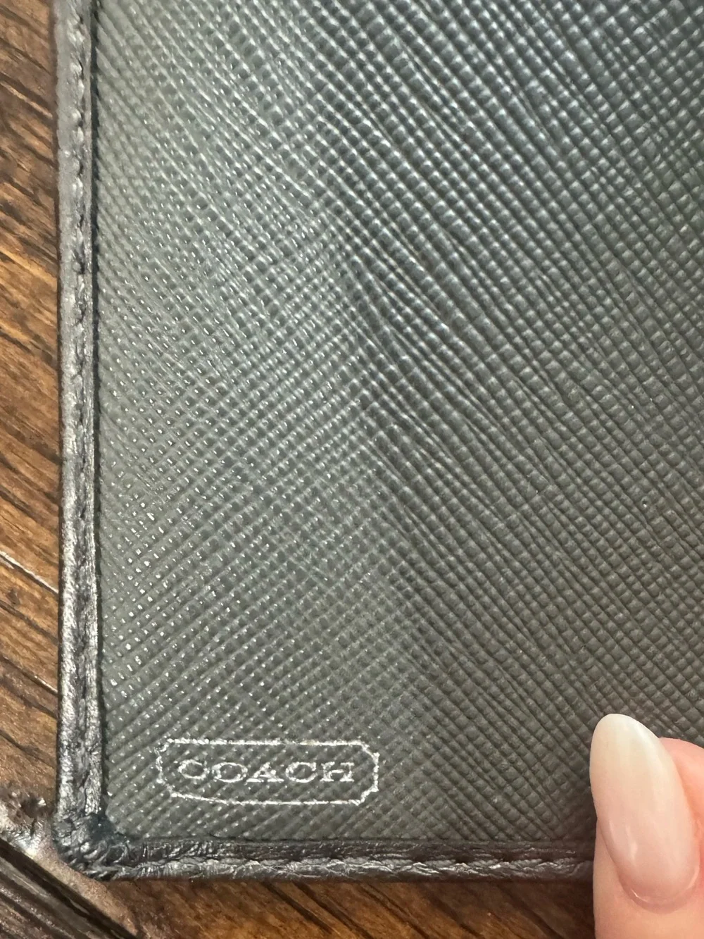 Coach Grey Silver Signature C Logo Wallet